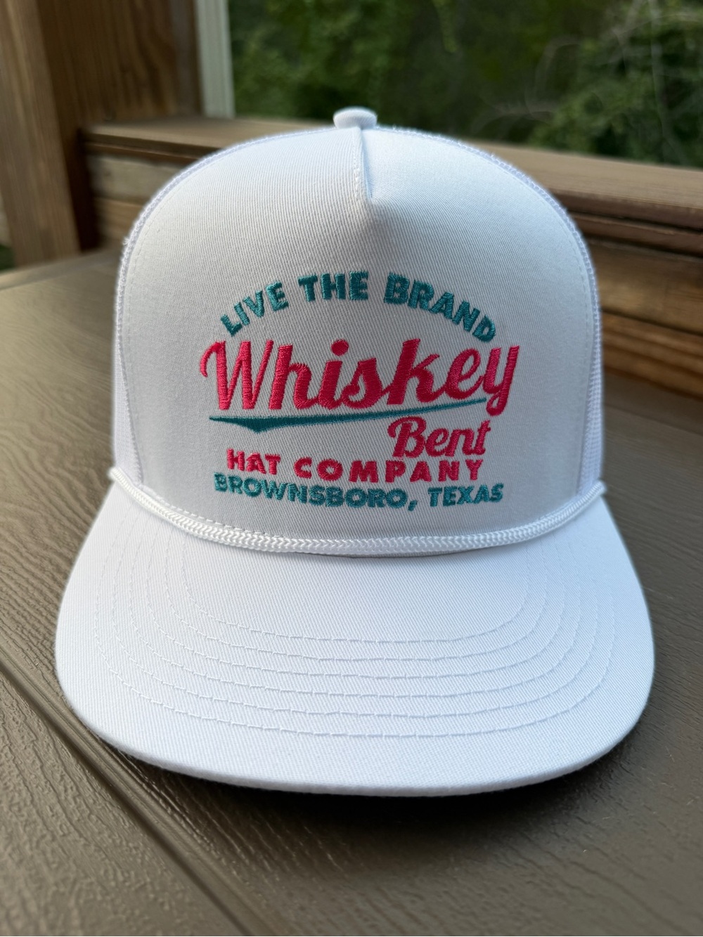 Whiskey Bent White Snapback trucker Hat